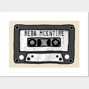 reba mcentire cassette black and white Posters and Art